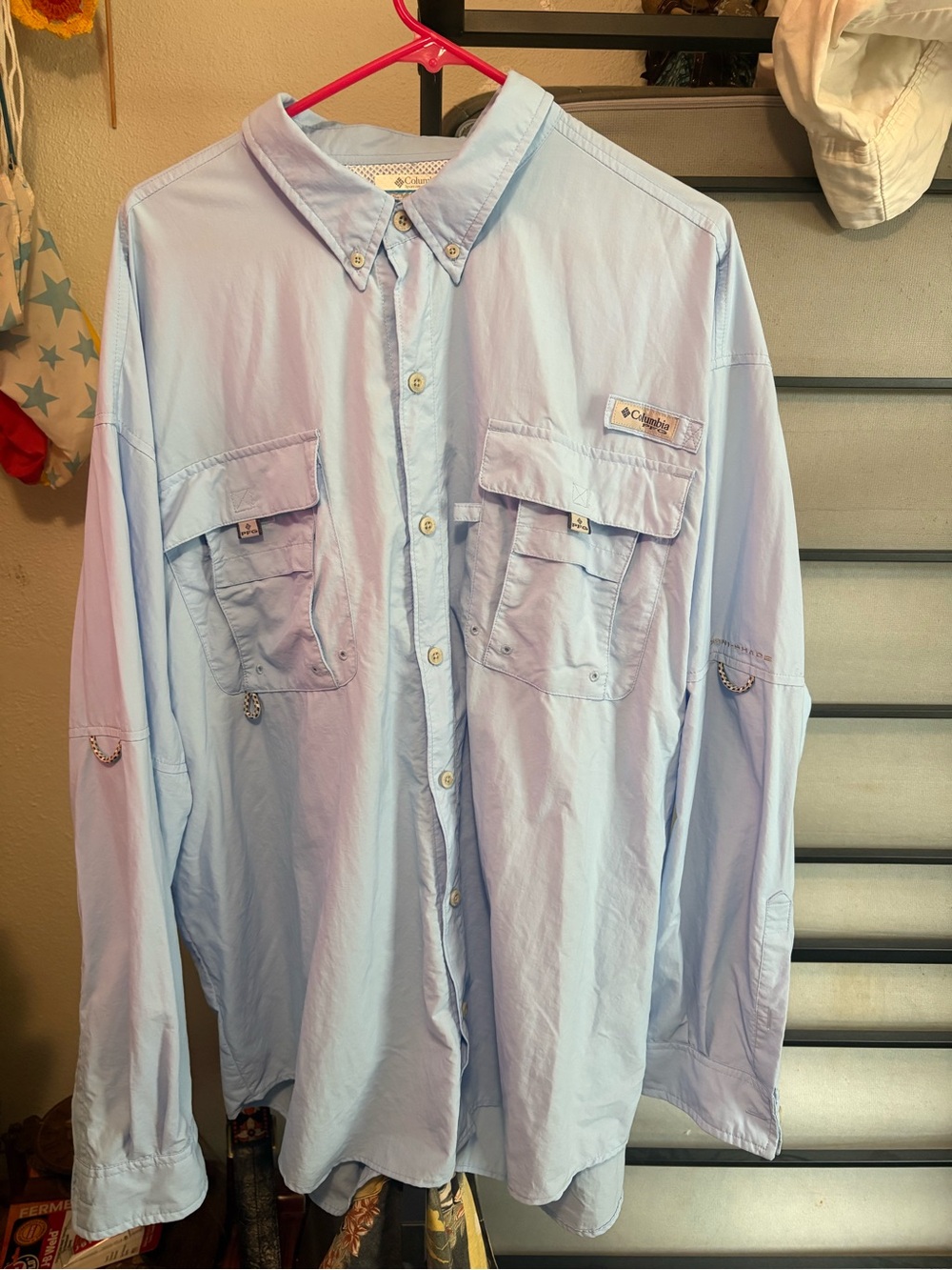Columbia Light Blue Men’s Long-Sleeve Button-Down Shirt